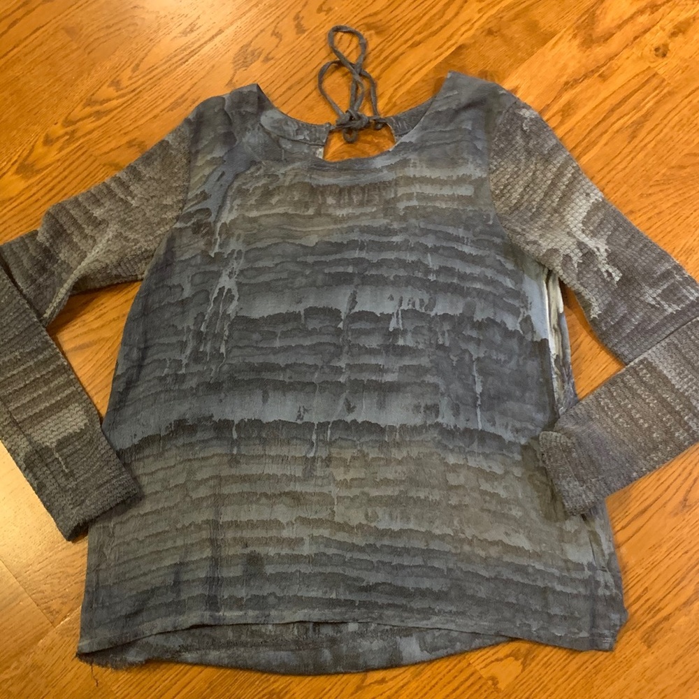 XCVI Blue:/Grey Tunic 2 different fabrics